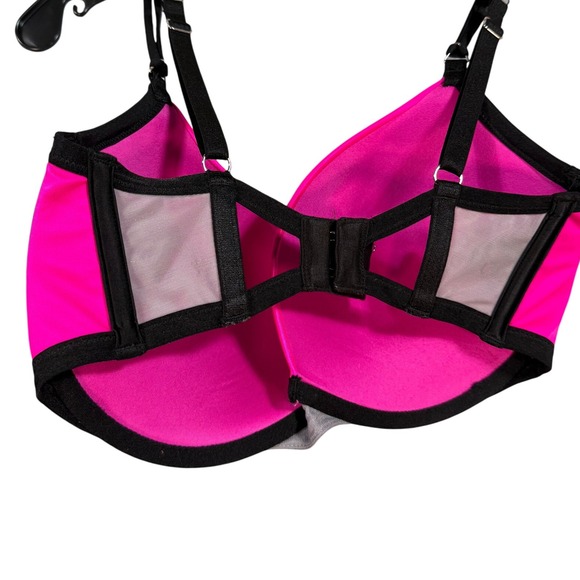 Victoria's Secret Very Sexy Push Up Pigeonant Bra 32DDD Hot Pink Gray Colorblock - Picture 5 of 14